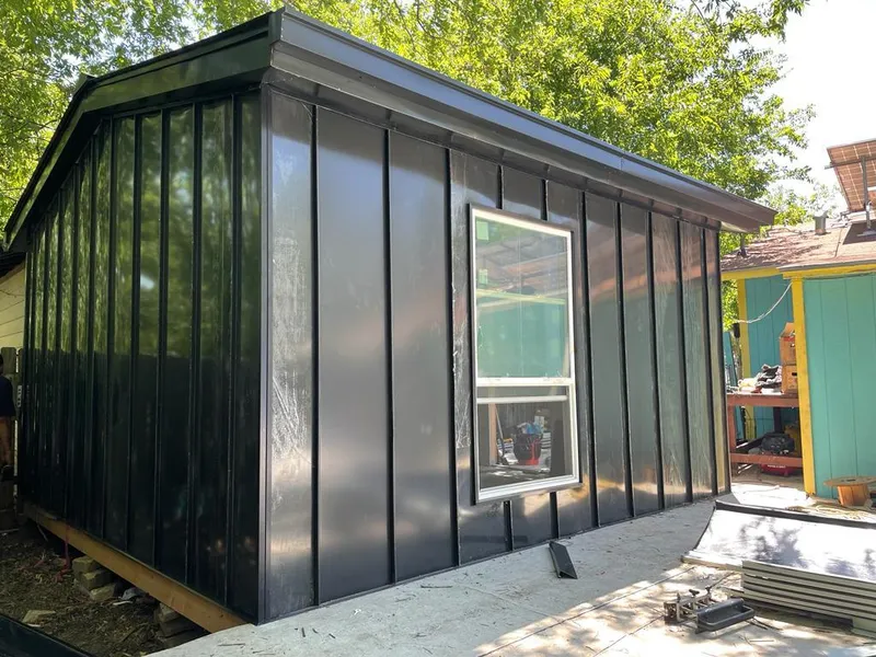 Black standing seam metal wall panels for Metal Roof Installation in Winder