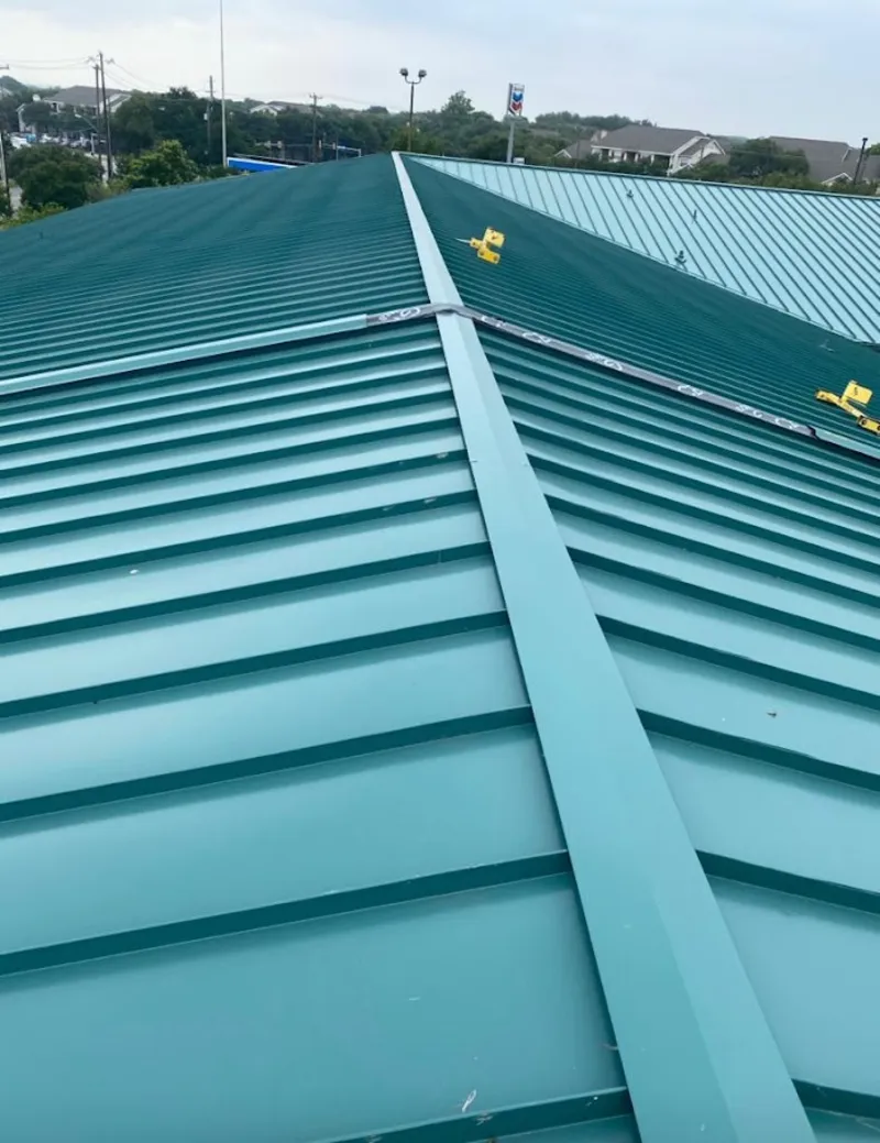 Green commercial metal roof ridge and valley for Metal Roof Repair in Winder
